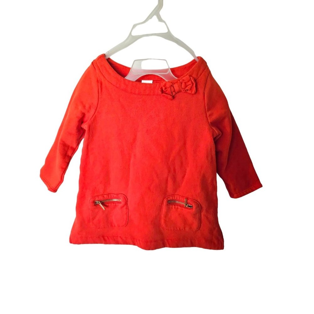 Gymboree Fleece Sweatshirt Tunic‎ Top Orange size 8 Years Pockets